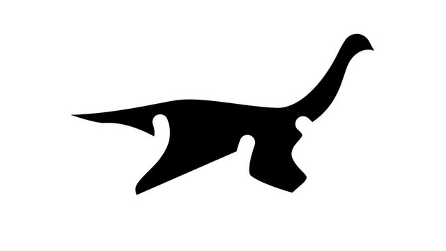 gallimimus dinosaur glyph icon animation