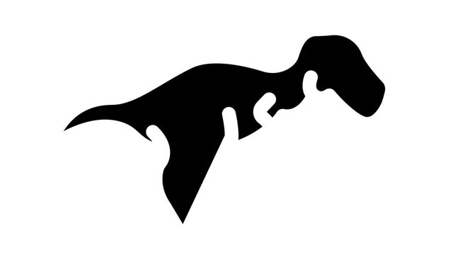 tyrannosaurus dinosaur glyph icon animation