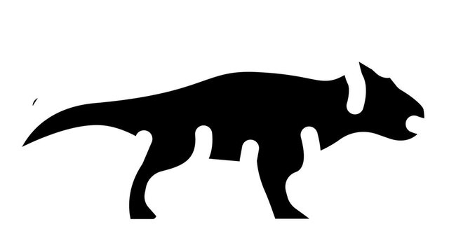 leptoceratops dinosaur glyph icon animation