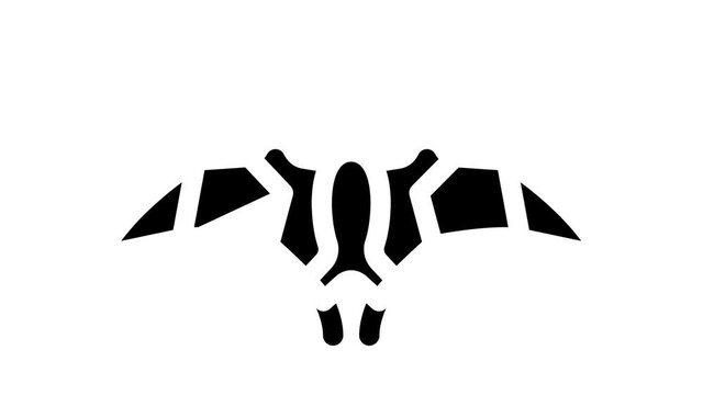 pterodactyl dinosaur glyph icon animation