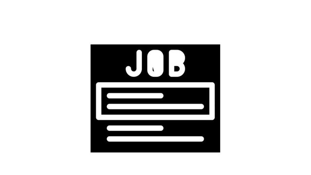 job search web site glyph icon animation