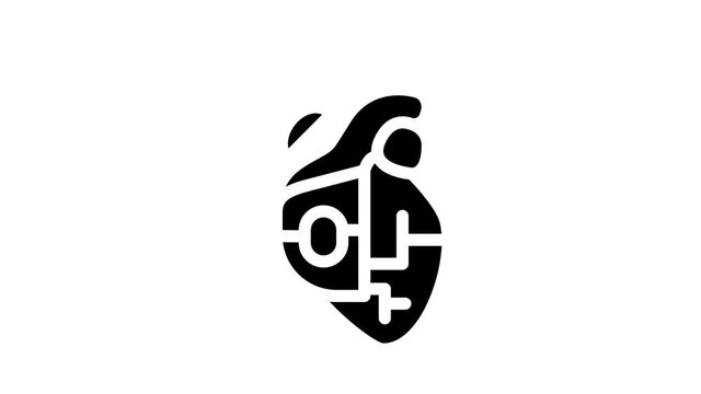 heart pacemaker glyph icon animation