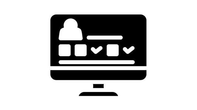 digital medical card glyph icon animation