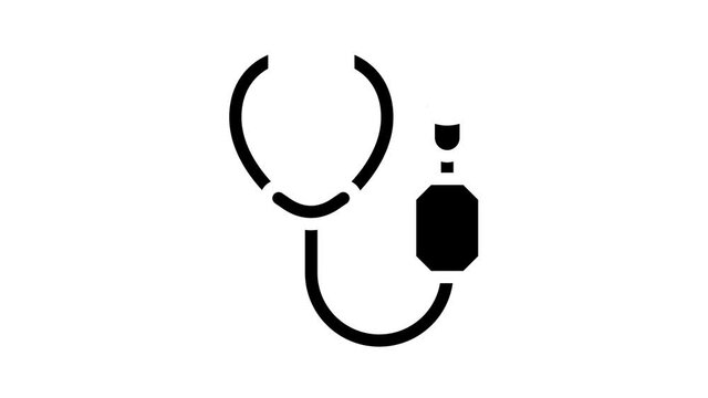 digital stethoscope glyph icon animation