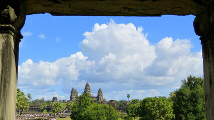 Blick auf die Tempelanlage Angkor Wat, Kambodscha
