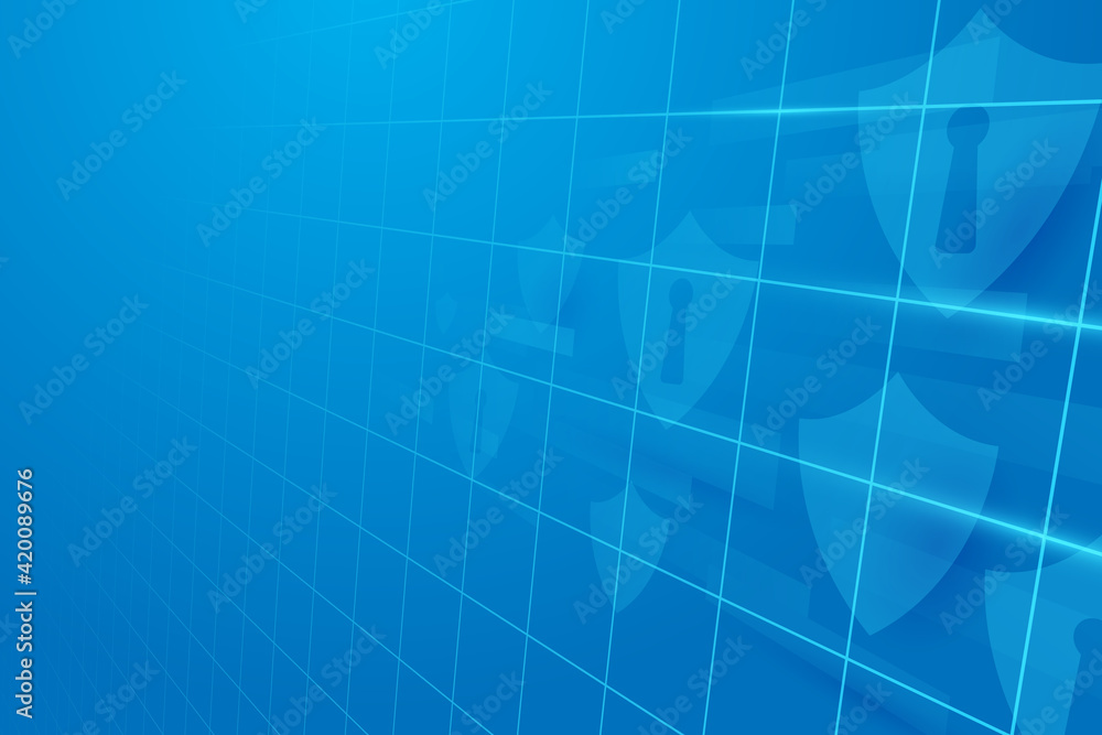 Poster abstract cybersecurity network internet protection concept. shield lock. future technology. vector i