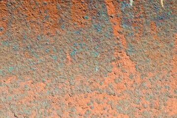Old orange metal rusty wall