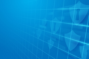 Abstract cybersecurity network internet protection Concept. Shield Lock. Future technology. Vector illustration