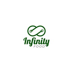 Infinity Fork Logo Design Vector