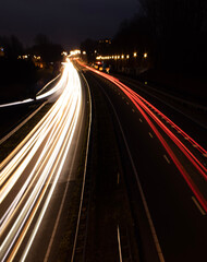 Fototapeta na wymiar Long exposure of traffic at night