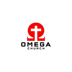 Fototapeta na wymiar Omega Church Logo Design Vector
