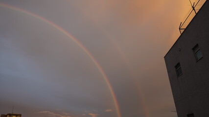 rainbow in the city