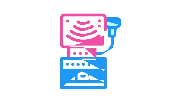 ultrasound equipment color icon animation