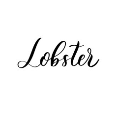 Lobster - hand drawn calligraphy and lettering inscription.