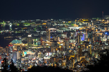 Fototapeta na wymiar 日本三大夜景 摩耶山掬星台からの1000万ドルの夜景