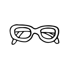 Fototapeta premium glasses icon. sketch hand drawn doodle style. vector, minimalism, monochrome. sight, frame.