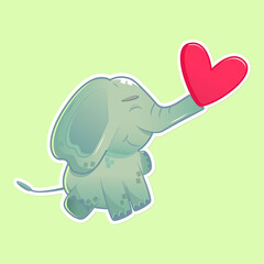 elephant and heart, love elephant