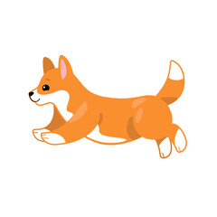 Corgi. Cute dog character. Vector illustration in cartoon style for poster, postcard.