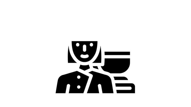 cook woman job glyph icon animation