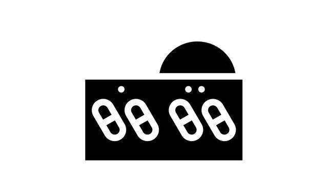 contraception condoms and pills glyph icon animation