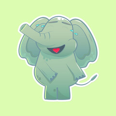 cute elephant illustration, funny elephant