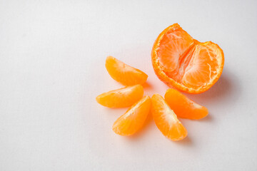 Tangerine or mandarin fruit isolated on white background.