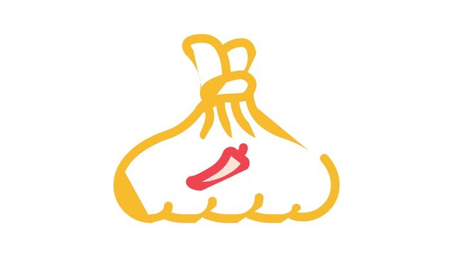spicy khinkal meal color icon animation