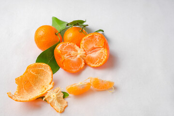 Tangerine or mandarin fruit isolated on white background.