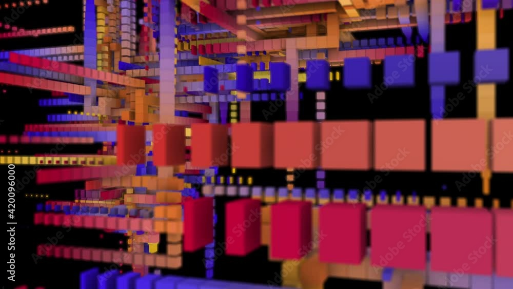 Poster abstract block geometric background, modern animation, 3d rendering.