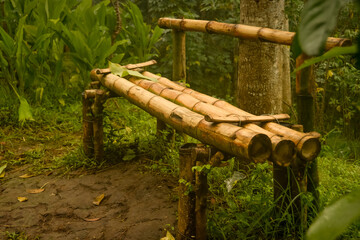 Bamboo wooden bank Indonesia