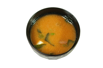miso soup it is isolated on a white background the Japanese food