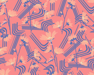 Obraz premium bright seamless pattern for branding, wrapping, packaging, wallpapers, fabric, textile, invitations, greeting cards, home decor (pillows, bedclothes, towels, napkins), printables, merch designs