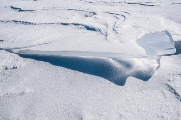 Large ice crystals on Lake Baikal. Russia