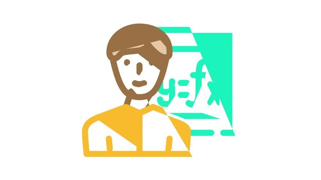 mathematician engineer worker color icon animation