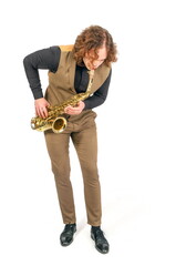 young saxophone player