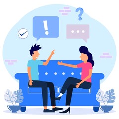 Illustration vector graphic cartoon character of partner communication