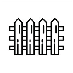 Fence vector icon. the Fence for the home. fence for Fencing icon on white background. color editable