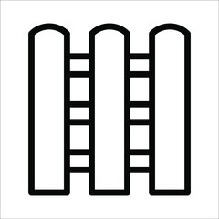 Fence vector icon. the Fence for the home. fence for Fencing icon on white background. color editable