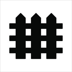 Fence vector icon. the Fence for the home. fence for Fencing icon on white background. color editable