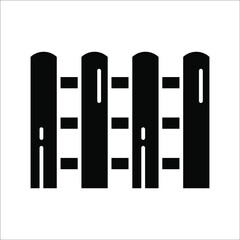 Fence vector icon. the Fence for the home. fence for Fencing icon on white background. color editable