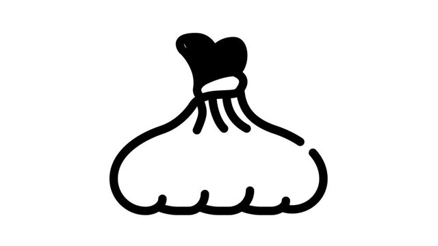 spicy khinkal meal black icon animation