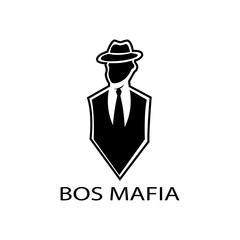 mafia logo vector illustration of man in hat