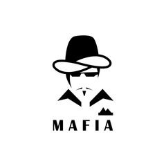 mafia logo vector illustration of man in hat