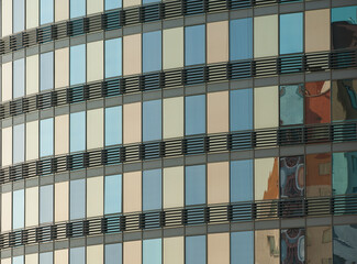 multi-colored reflections in the windows