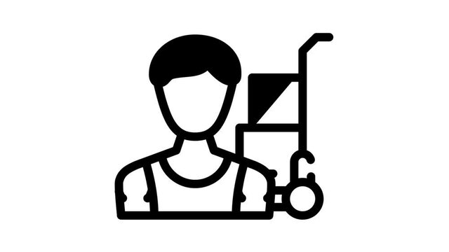 mover delivery worker black icon animation