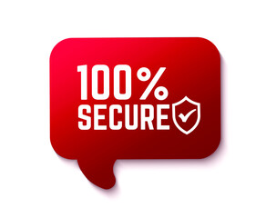 100 percent secure banner template. secure ribbon label sign
