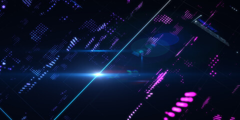 Abstract futuristic - technology with polygonal shapes on dark blue background. Design digital technology concept. 3d illustration.