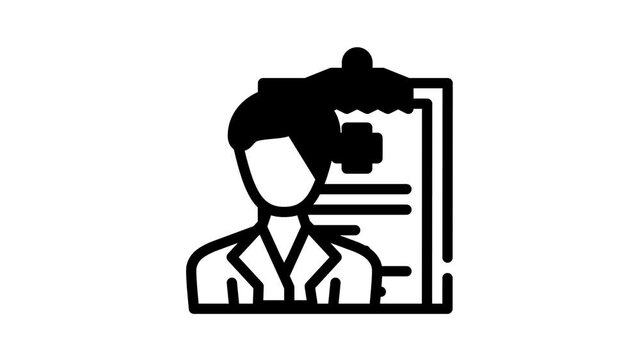 doctor worker black icon animation
