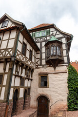 Fototapeta na wymiar Half-timbered houses at castle Wartburg near Eisenach