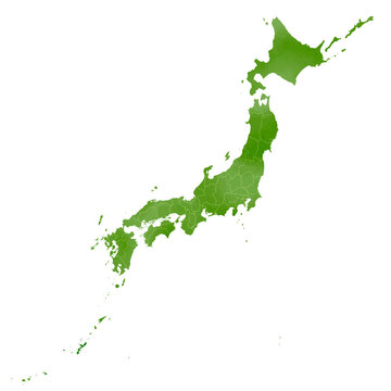 水彩風の日本地図